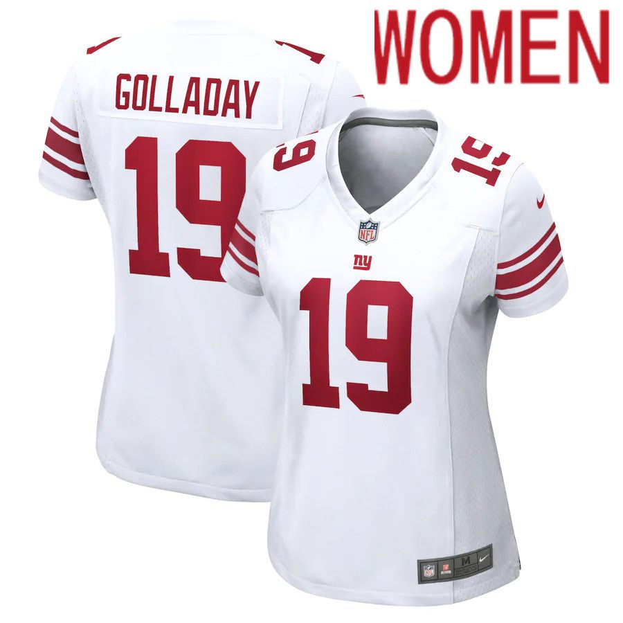 Women New York Giants 19 Kenny Golladay Nike White Game NFL Jersey